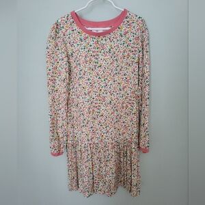 Hanna Andersson Girls Drop Waist Long Sleeve Printed‎ Casual Dress 140 US 10